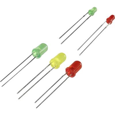 LED-sortiment grön, röd, gul rund 3 mm, 5 mm