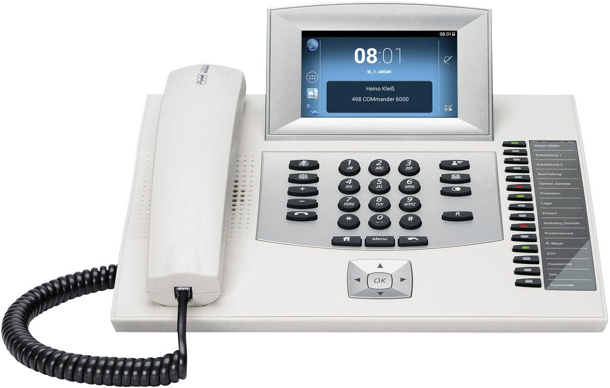 Auerswald Comfortel 2600 Ip Weiss Vaxeltelefon Voip Andoid Telefonsvarare Handsfree Optisk Samtalssignalering Touchpa Conrad Se