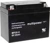 multipower MP20-6 Blybatteri 6 V 20 Ah Bly AGM (B x H x D) 157 x 125 x 83 mm M5-skruvanslutning Underhållsfri, Låg självurladdning
