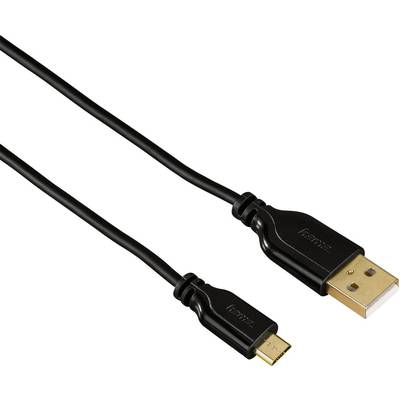 Hama 00135700 USB 2.0  [1x USB 2.0 A hane - 1x USB 2.0 Micro-B hane] 75.00 cm Svart guldpläterad kontakt