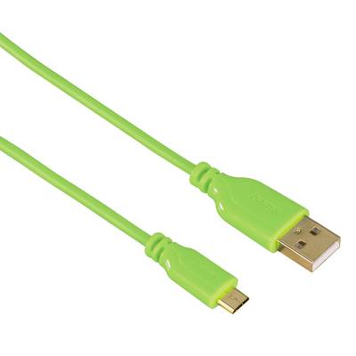 Hama 00135702   [1x USB 2.0 A hane - 1x USB 2.0 Micro-B hane]  Grön guldpläterad kontakt