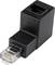 Svart Ethernet-adaptersticka med RJ45-kontaktanslutningar, används för att ansluta nätverkskablar.