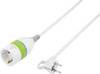 Renkforce 1362918 Ström Förlängningskabel Vit, Grön 5.00 m H05VV-F 3G 1,5 mm² med mellanbrytare