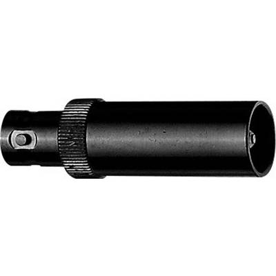 Ett svart cylinderformat metallföremål, liknande en kabeladapter eller en förbindelsemuff.