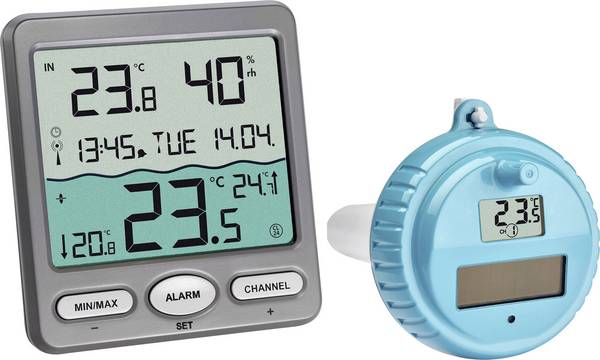 TFA Dostmann VENICE Funk-Pool-Thermometer Pooltermometer Antracit 30.3056.10