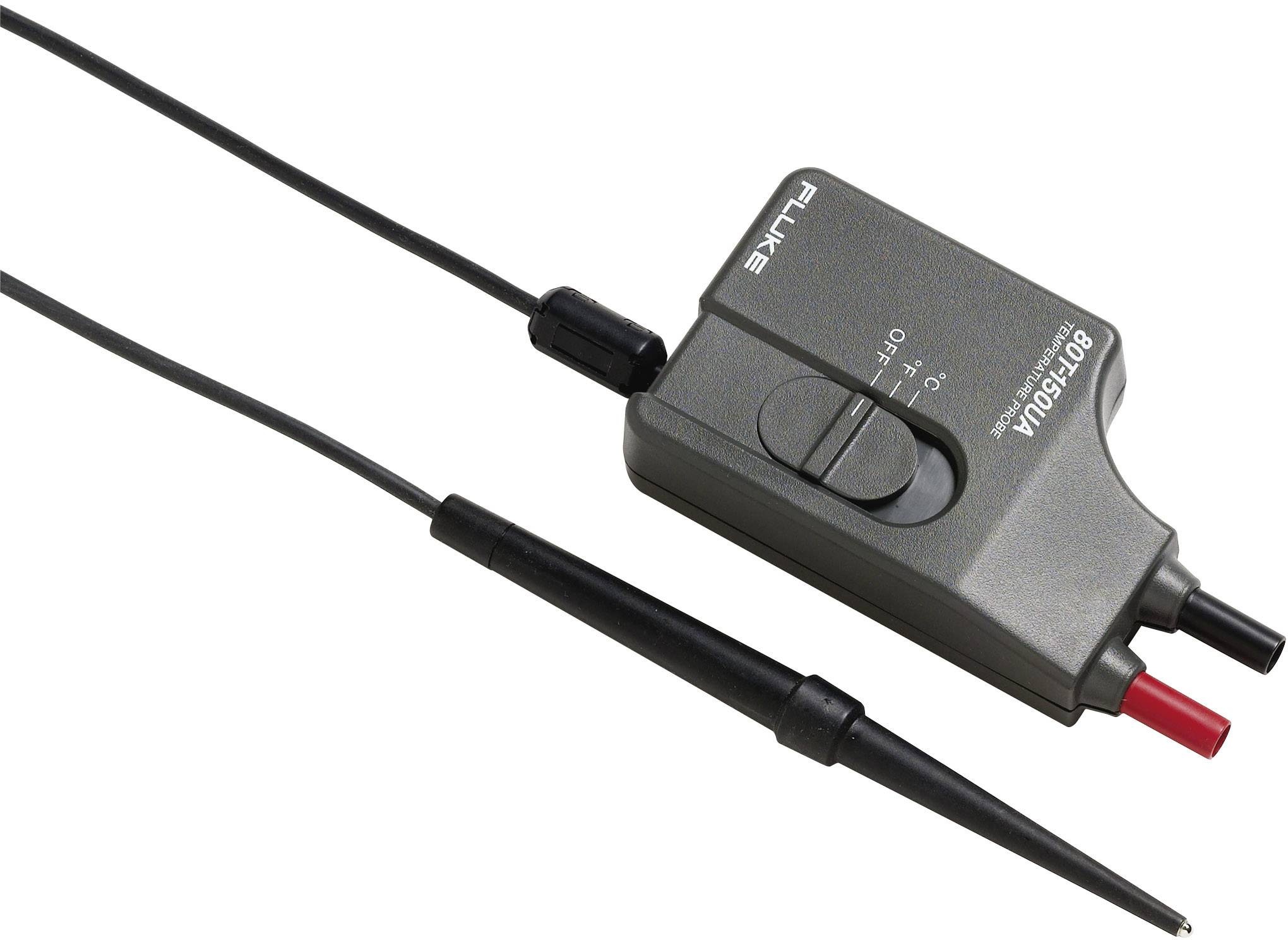 Elektrisk testadapter med två anslutningar och kablar, lämplig för spännings- och resistansmätningar.