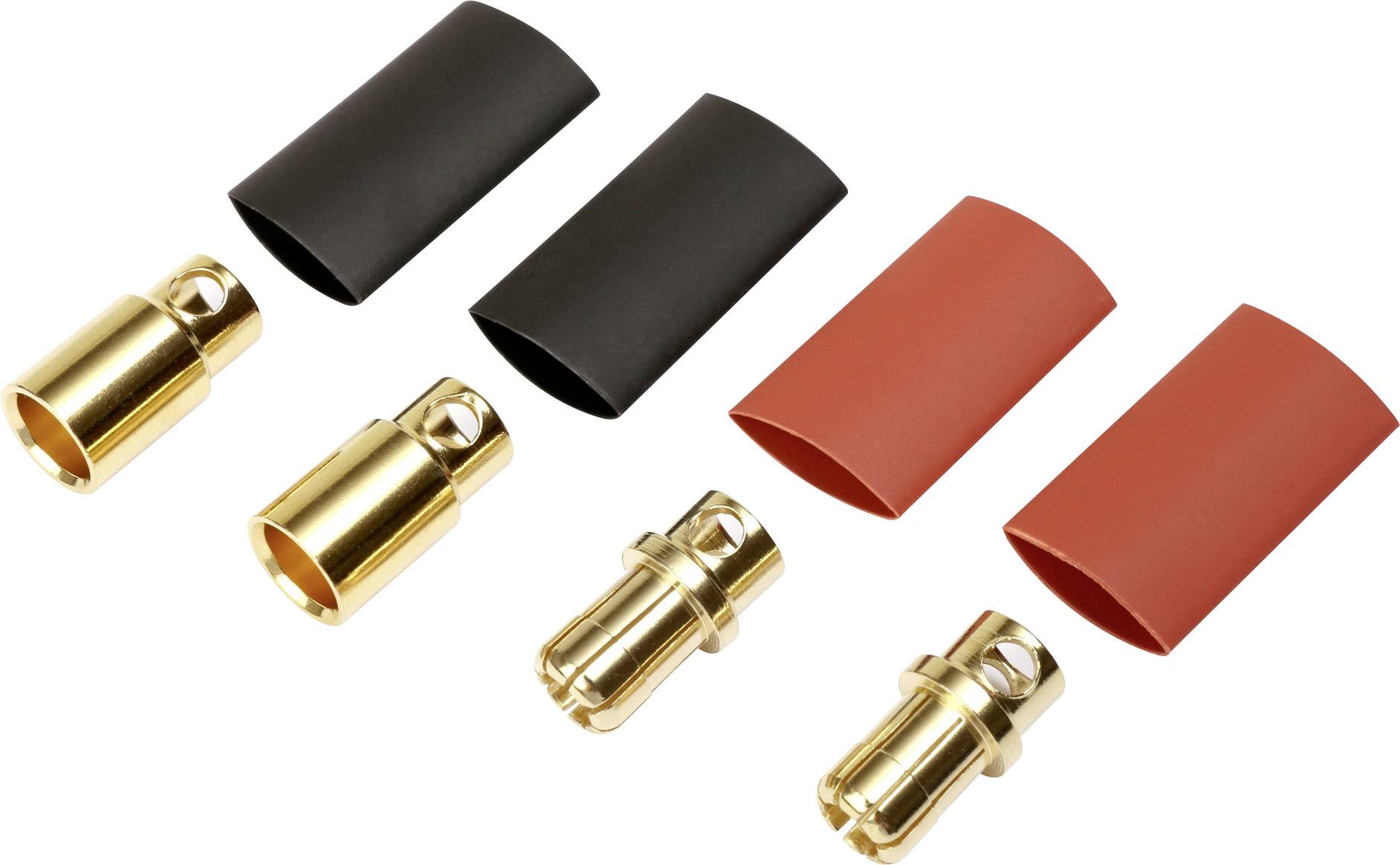 Reely 1373195 Batterikontakt, Batterisockel 8 mm förgylld 2 par