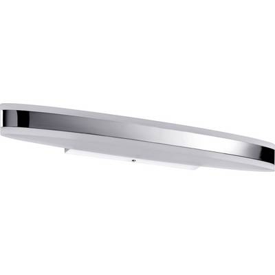 Vit och silveraktig, långsträckt taklampa med modernt design. Den har en slät yta och skulle passa perfekt i ett modernt rum.
