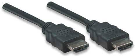 Två svarta HDMI-kablar med kontakter som används för överföring av audio- och videosignaler.