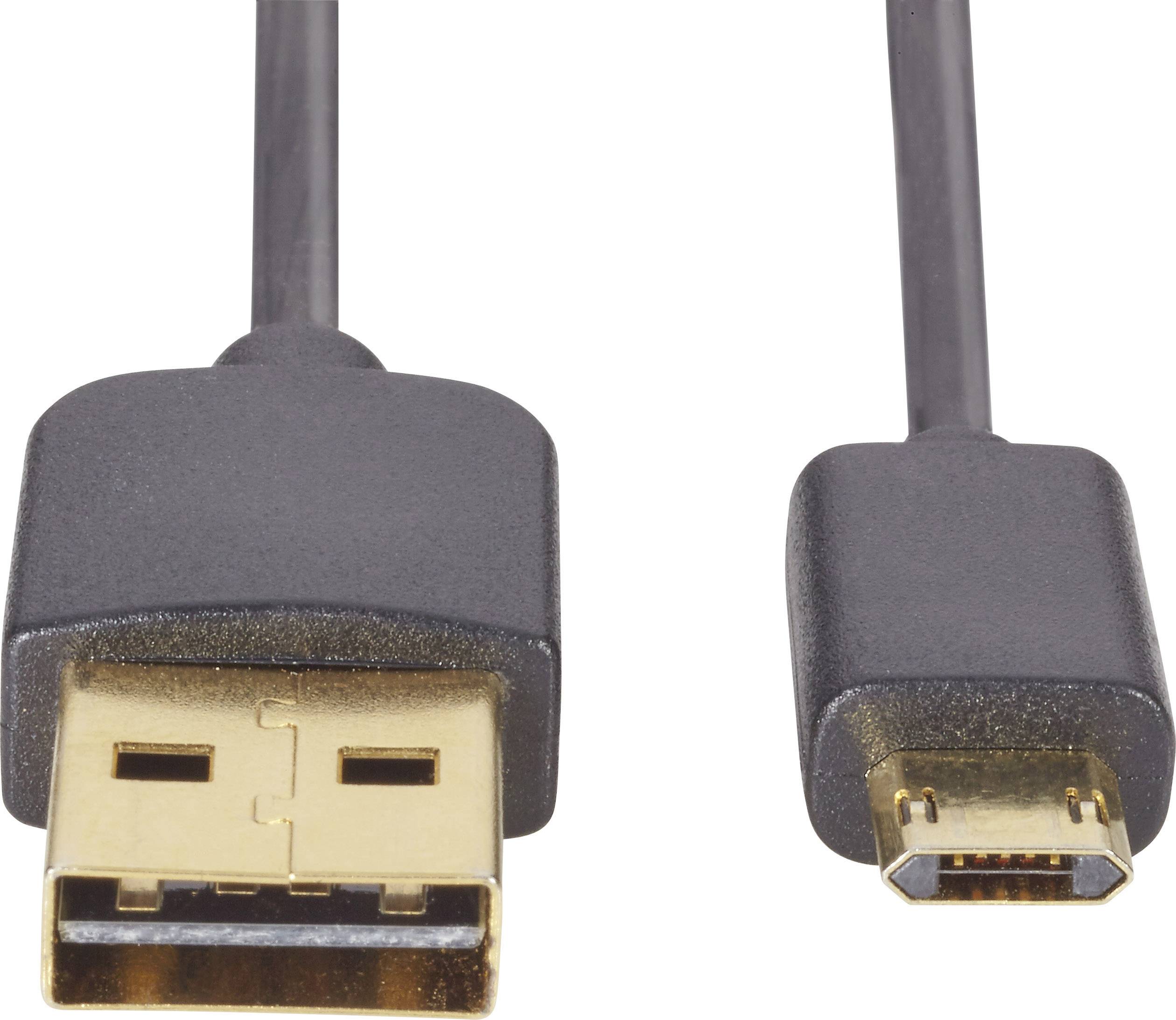 Två USB-kontakter, en standard-USB och en mikro-USB, bredvid varandra på vit bakgrund.