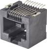 FCI Modular jacks RJ12-inbyggnadsuttag 73305-111LF Hona inbyggd horinsontell Poler: 6P6C Svart 1 st