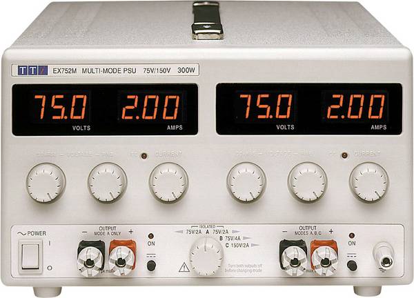 Aim TTi EX752M Laboratorieaggregat, justerbar  0 - 150 V/DC 0 - 2 A 300 W   Antal utgångar 2 x