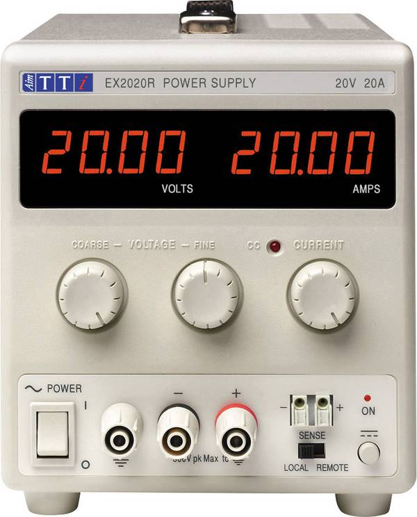 Aim TTi EX2020R Laboratorieaggregat, justerbar  0 - 20 V/DC 0 - 20 A 400 W   Antal utgångar 1 x