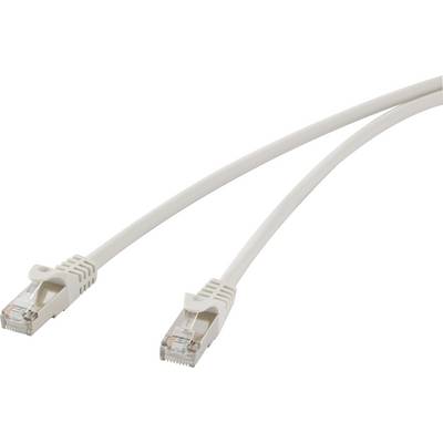 En vit Ethernet-kabel med två kontakter, typiskt använd för nätverksanslutningar.