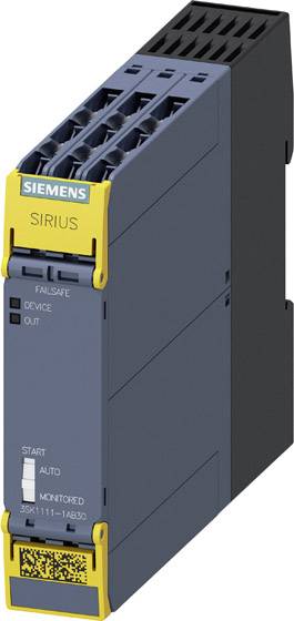 Siemens SIRIUS säkerhetsrelä, failsafe och övervakade indikatorer, grått hölje; industriell styrenhet.