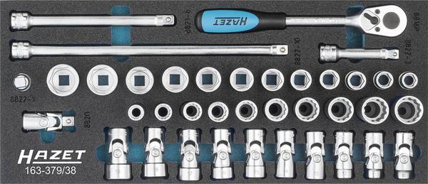 Hazet 163-379/38 Hylsnyckelsats metrisk 3/8" 38 delar 163-379/38