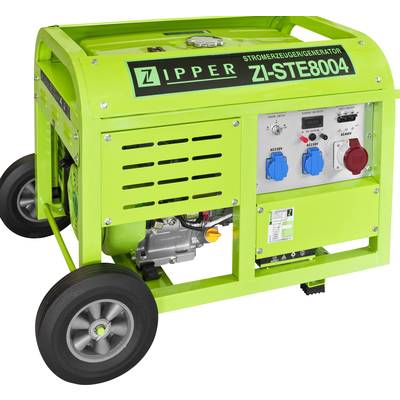 Grön strömgenerator på hjul med flera eluttag och en kontrollpanel, lämplig för mobil strömförsörjning.