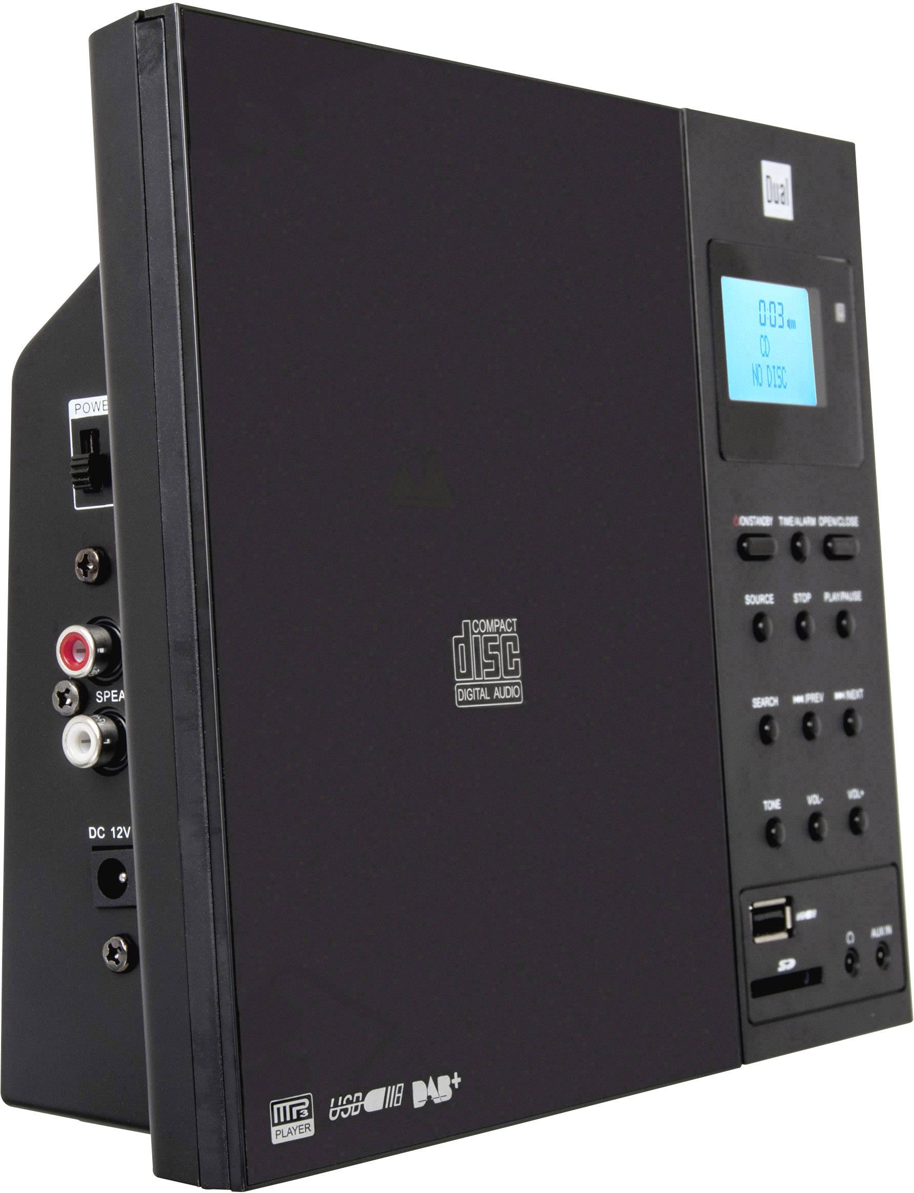 Kompaktstereo Dual DAB 102 AUX, CD, SD, USB Väggmontering Svart 