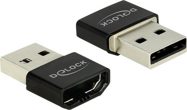 Delock Mobiltelefon Adapter [1x HDMI hona - 1x USB 2.0 A hane] DeLOCK - Lade-/ Datenadapter - USB (M) bis HDMI (W) 0.017 m