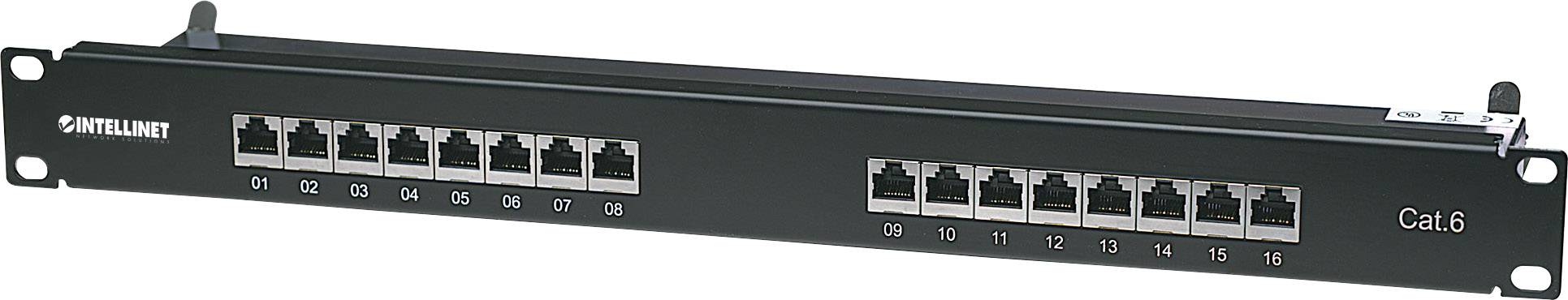 Intellinet 720021 16 Port Nätverk Patchpanel 483 mm (19") CAT 6 1 U Bestyckad