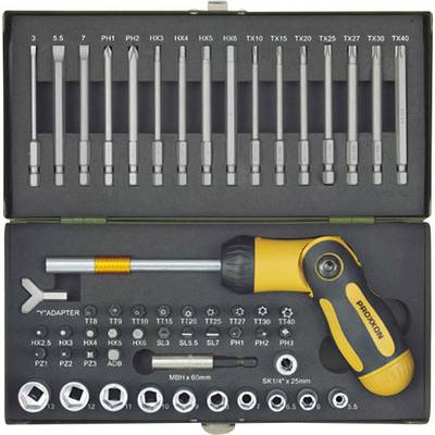 Proxxon Industrial 23104 Bit-Set 54 delar Inner-sextandhålsgrepp (TX), Inner-sexkantig, Spår, Stjärnspår Pozidriv, Stjär