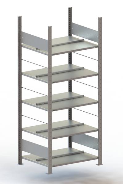 META Regalbau 178014 Arkivhylla grundmodul (B x H x D) 806 x 1850 x 636 mm Stål förzinkad Förzinkat Metallbotten