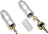 BKL Electronic 1103092 Hörlursuttag 3.5mm Kontakt hane rak Antal poler: 4 Stereo Guld 1 st