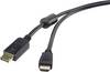 Renkforce DisplayPort / HDMI Adapterkabel DisplayPort-kontakt, HDMI-A-kontakt 1.00 m Svart RF-3301522 med ferritkärna, guldpläterad kontakt DisplayPort-kabel