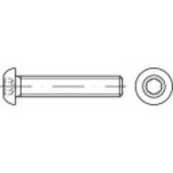 TOOLCRAFT  1067817 Skruv linsformad M3 6 mm Insexkant    Rostfritt stål A2 500 st