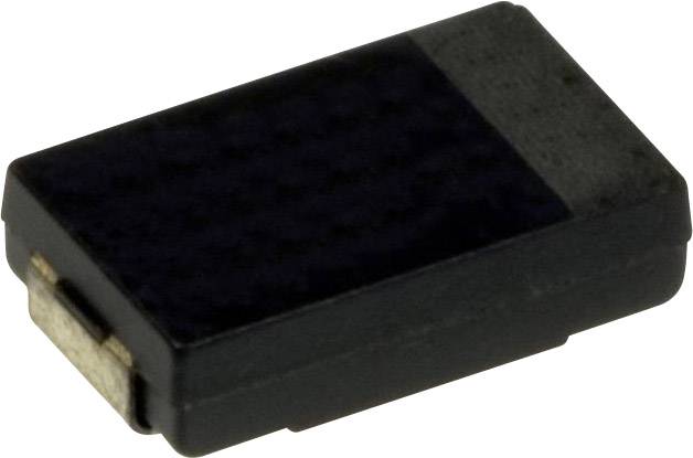 En liten, rektangulär, svart elektronisk komponent som ser ut ungefär som ett chip eller modul.