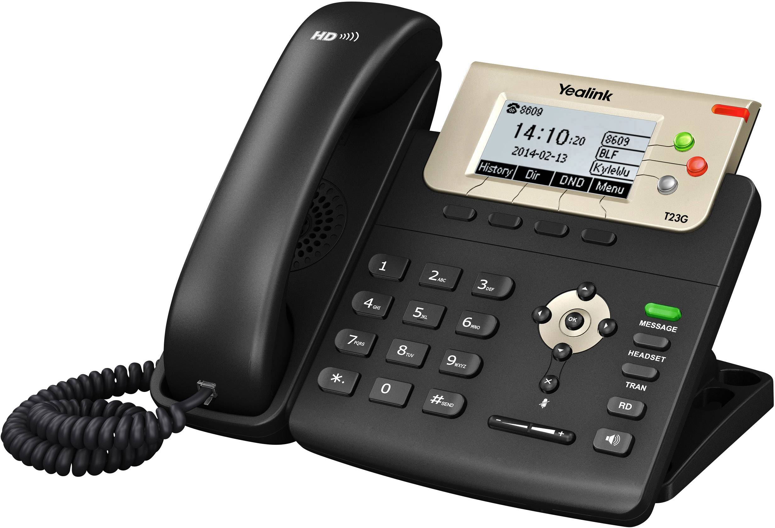 Fast telefon VoIP Yealink SIPT23G Headset uttag, Handsfree FärgTFT