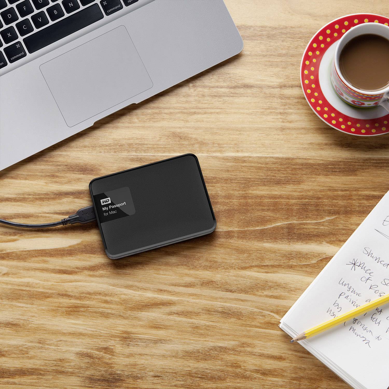 Western Digital My Passport for Mac 4 TB Extern hårddisk Apple Mac 2.5" USB 3.2 Gen 1 Svart, Silver WDBCGL0040BSL-EESN-2