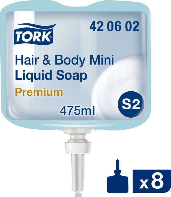 TORK Hair & Body Mini 420602 Flytande tvål 475 ml 8 st