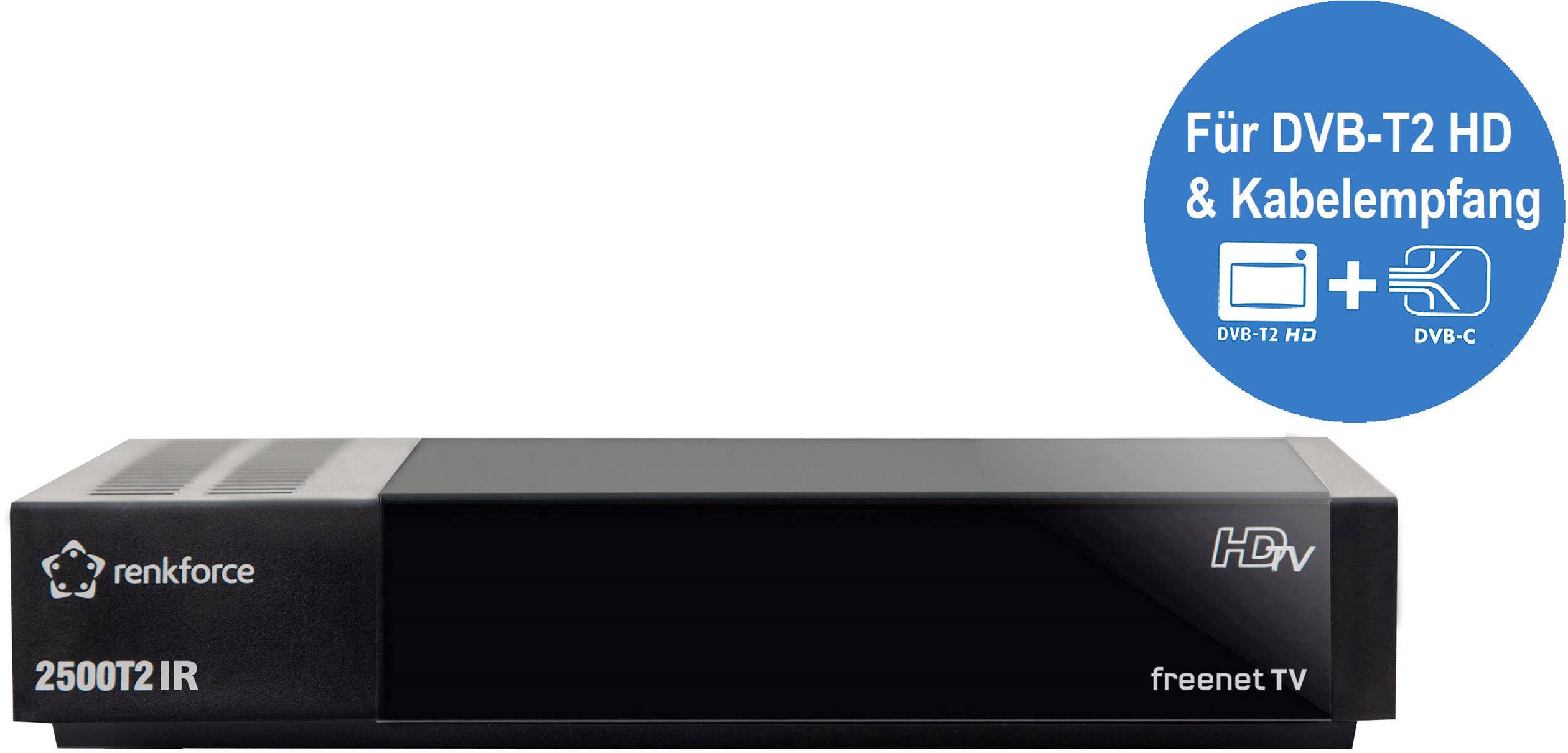 Renkforce 2500T2 HD DVB-T/T2/C mottagare Inspelningsfunktion, Tysk DVB ...