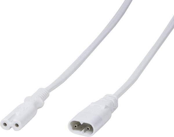 LogiLink Ström Förlängningskabel [1x Apparat hane C8 - 1x Apparat hona C7] 2.00 m Vit