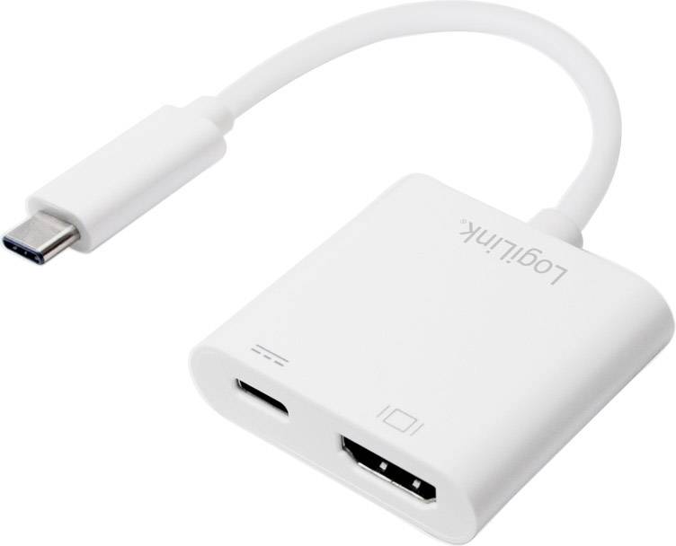 LogiLink UA0257 USB / HDMI Adapter [1x USB-C® hane - 1x USB-C® hona, HDMI hona] Vit 14.00 cm