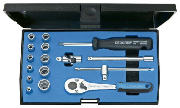 Gedore 20 EMU-10 Hylsnyckelsats metrisk 1/4" 16 delar 6162220