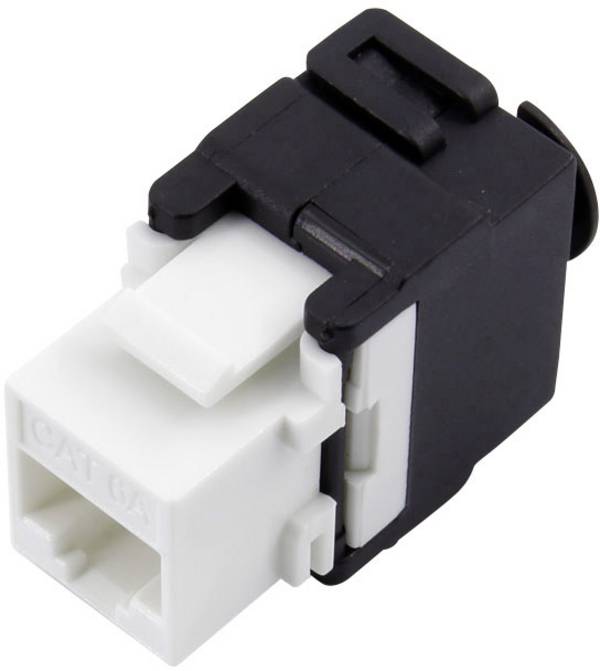 TRU COMPONENTS  RJ45-koppling, CAT 6a 93038C361 Koppling rak   Antal poler (RJ) 8 Svart, Vit 1 st