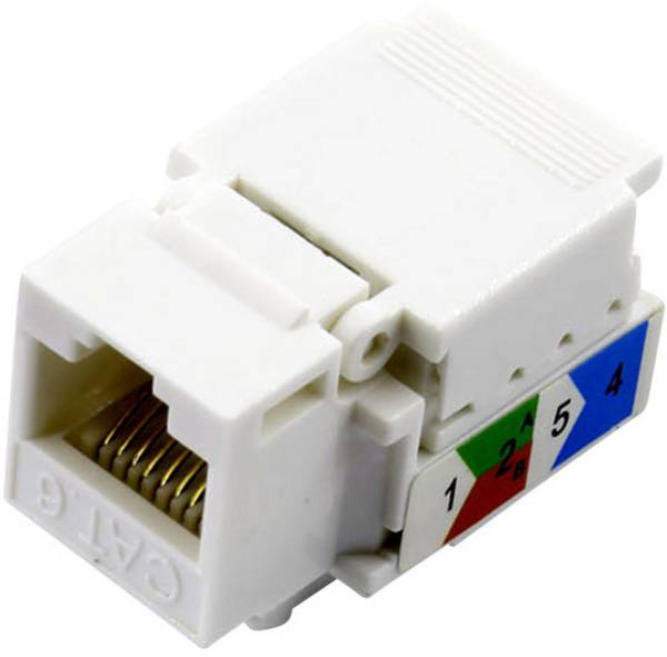 TRU COMPONENTS  RJ45 kontaktdon, CAT 6 93038C373 Koppling rak   Antal poler (RJ) 8 Vit 1 st