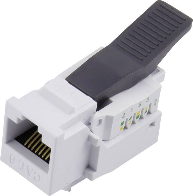 TRU COMPONENTS RJ45 kontaktdon, CAT 6 93038C375 Koppling rak Grå 1 st