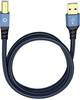 Oehlbach USB-kabel USB 2.0 USB-A kontakt, USB-B kontakt 1.00 m Blå guldpläterad kontakt 9341