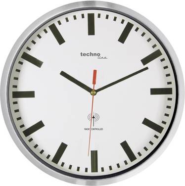 Techno Line WT8990 Väggklocka DCF 30 cm x 50 mm Silver (metallic)