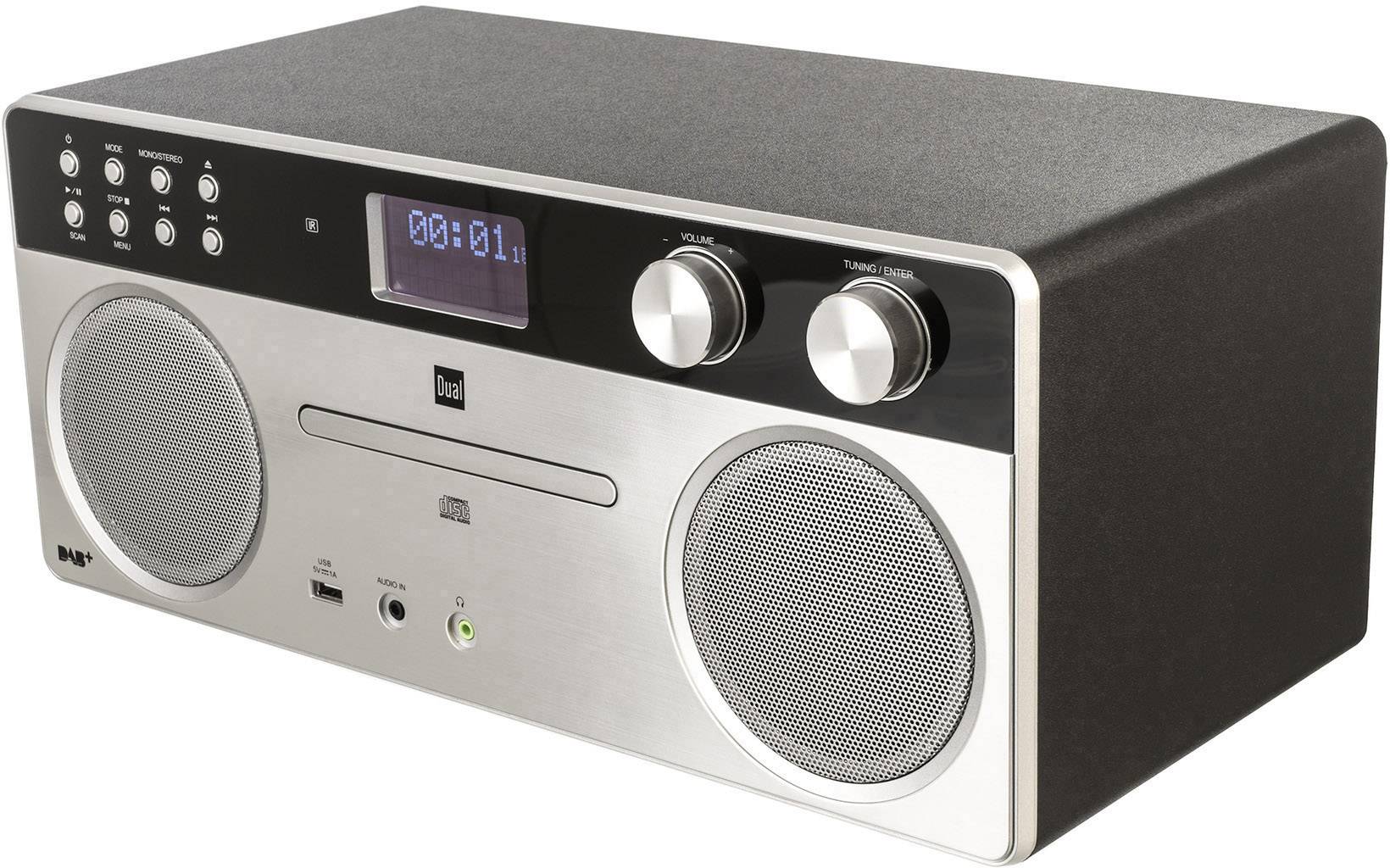Dual DAB 555 CDradio DAB+, FM AUX, Bluetooth, CD, USB Silver Conrad.se