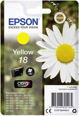 Epson Bläck 18 Original  Gul C 13 T 18044012