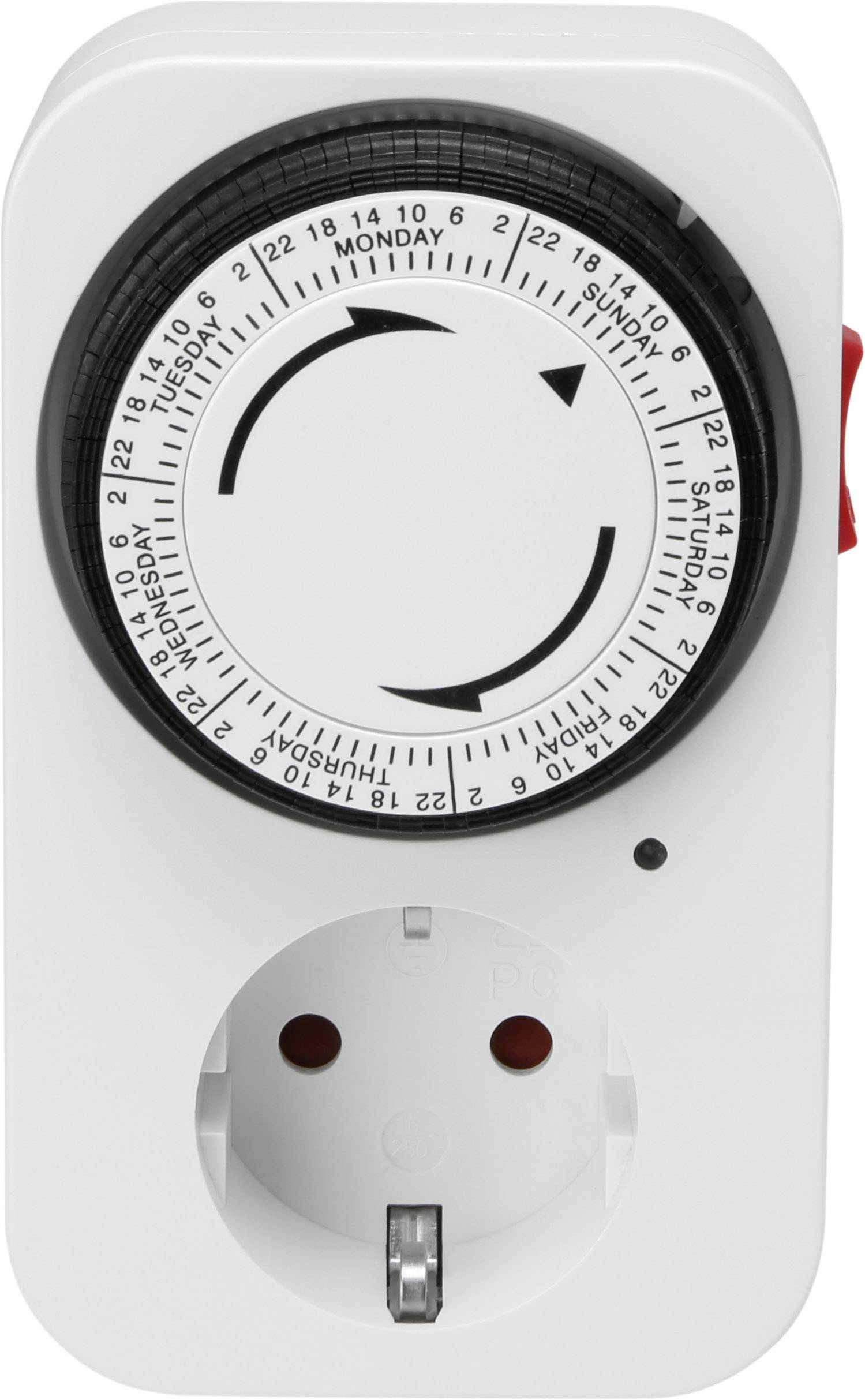 Sygonix SY-5045304 Kopplingsur analog Veckoprogram 3680 W IP20 Kontinuerlig drift