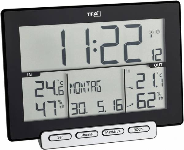 TFA Dostmann Trinity Trådlös termo-/hygrometer Svart 30.3058.01