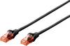 Digitus DK-1612-010/BL RJ45 Nätverkkabel, Patchkabel CAT 6 U/UTP 1.00 m Svart Borrade par 1 st