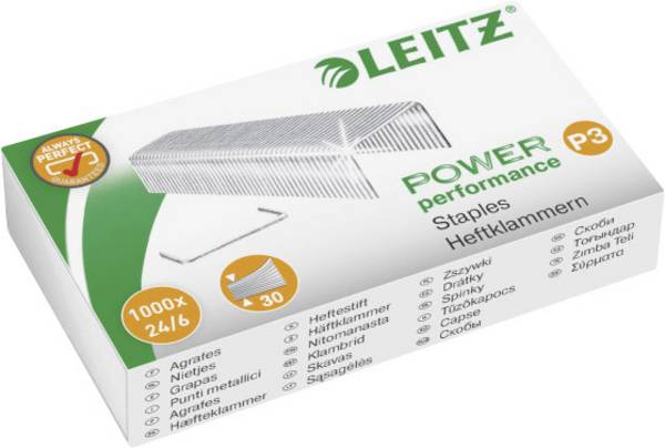 Leitz Power Performance P3 häftklamrar 24/6, 6 mm benlängd