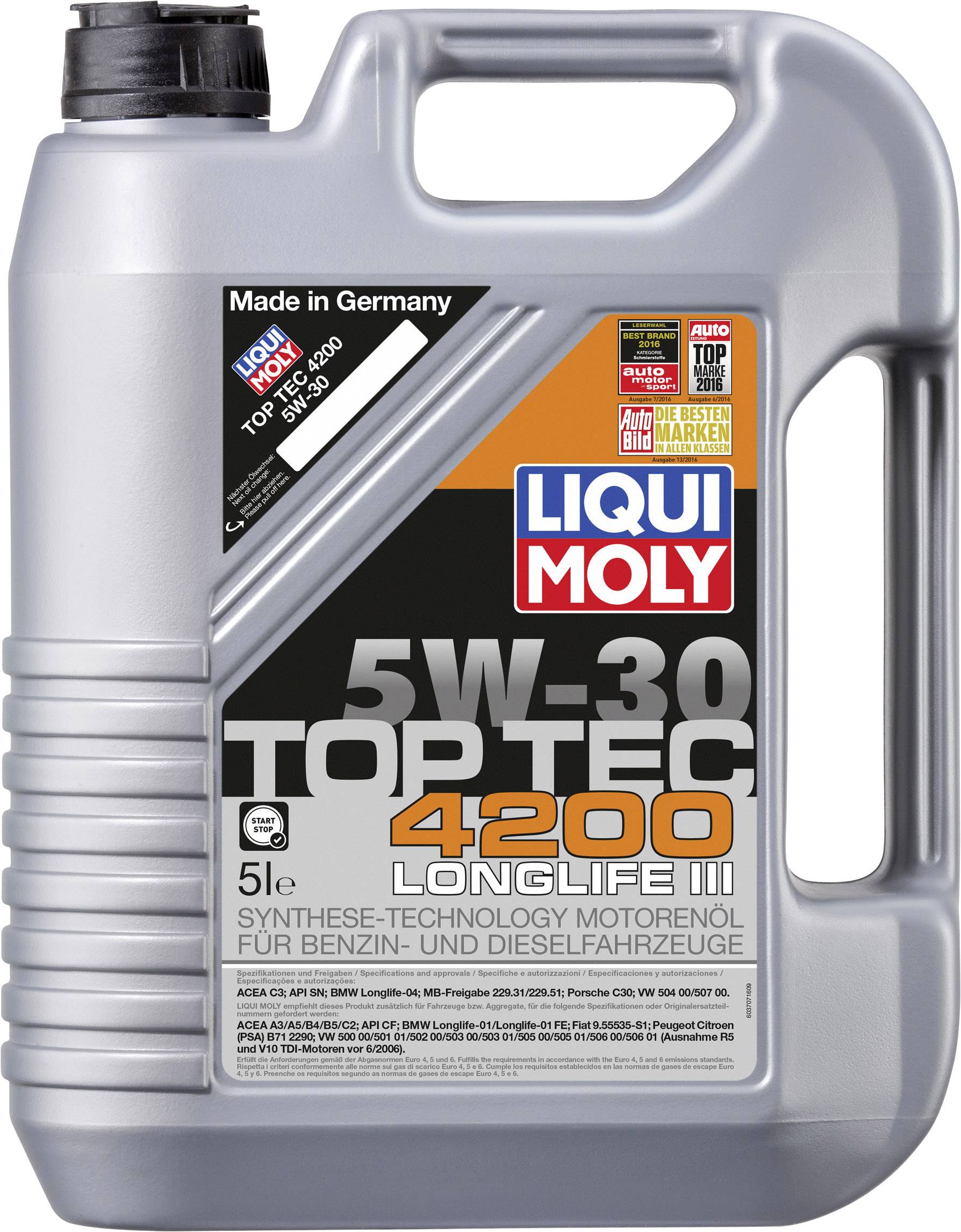 Liqui Moly 5W-30 TOP TEC 4200 3707 Motorolja 5 l