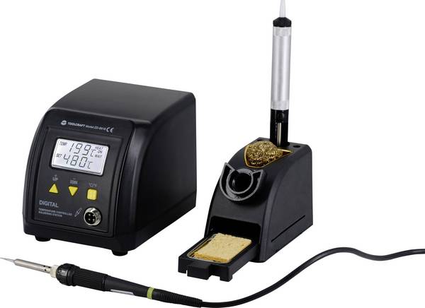 TOOLCRAFT ZD-8916 Lödstation digital 60 W 160 - 480 °C inkl. Förvaring, inkl. Tennsug